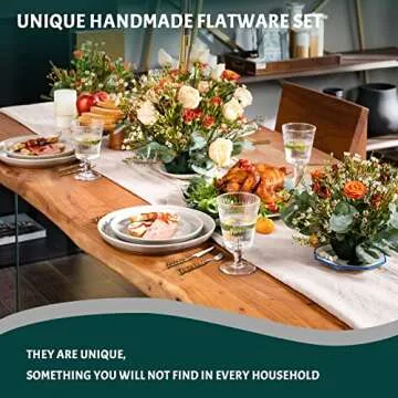 RIS LAN 60 Pieces Bamboo Cutlery Set for 12 People