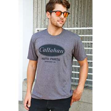 Crazy Dog Callahan T-Shirt for Comedy Lovers in Dark Heather Grey
