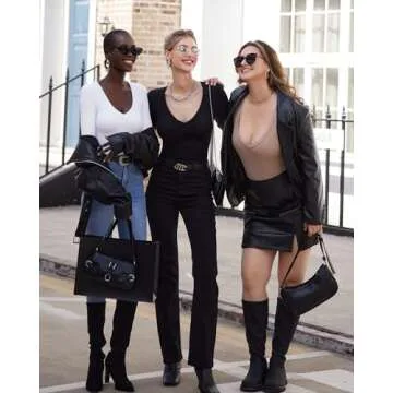 MANGOPOP Bodysuits for Women V Neck Long Sleeve Body Suit Tops