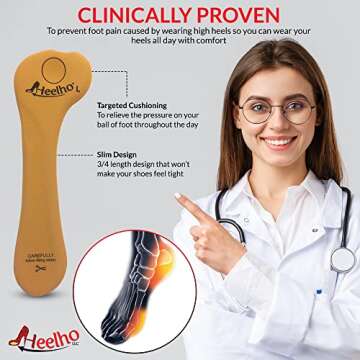 Heelho High Heel Inserts & Pads - Metatarsal Pads Offload Pressure Pain and Ball of Foot Adhesive Sh...