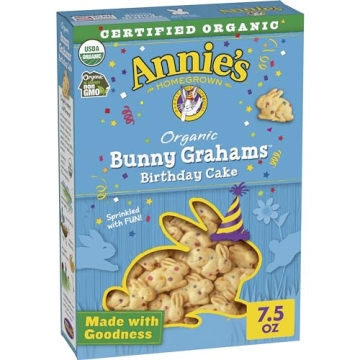 Annie's Organic Birthday Cake Bunny Graham Snacks - Yummy Fun for Kids