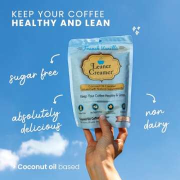 Leaner Creamer Coconut Oil Coffee Creamer French Vanilla 9 87 oz 280 g