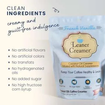 Leaner Creamer Coconut Oil Coffee Creamer French Vanilla 9 87 oz 280 g