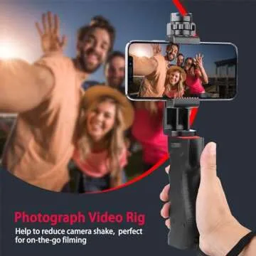 Zeadio Smartphone Stabilizer, Vlogging Hand Grip Video Holder Rig Handle Travel Selfie Stick with Cl...