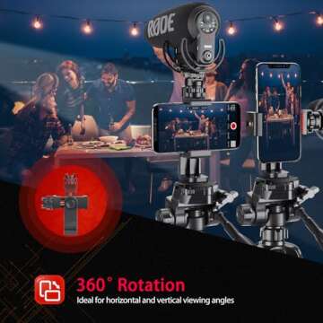 Zeadio Smartphone Stabilizer, Vlogging Hand Grip Video Holder Rig Handle Travel Selfie Stick with Clamp Mount for All iPhone and Android Mobile Cell Phone