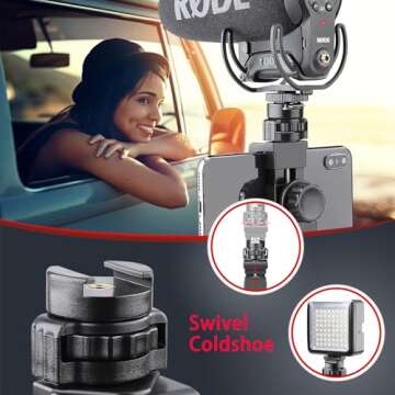 Zeadio Smartphone Stabilizer, Vlogging Hand Grip Video Holder Rig Handle Travel Selfie Stick with Clamp Mount for All iPhone and Android Mobile Cell Phone