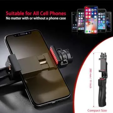 Zeadio Smartphone Stabilizer, Vlogging Hand Grip Video Holder Rig Handle Travel Selfie Stick with Clamp Mount for All iPhone and Android Mobile Cell Phone