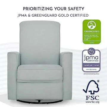 Evolur Raleigh Glider in Light Blue - Stylish & Comfortable Rocking Chair