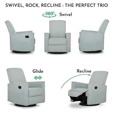 Evolur Raleigh Glider in Light Blue - Stylish & Comfortable Rocking Chair