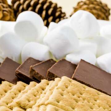 112 Piece S'mores Kit - Makes Up To 24 S'mores - Includes 30" Roasting Sticks, Chocolate, Graham Crackers, and Marshmallows - Perfect For Camping, Outdoor Fire Pits, Birthday Parties