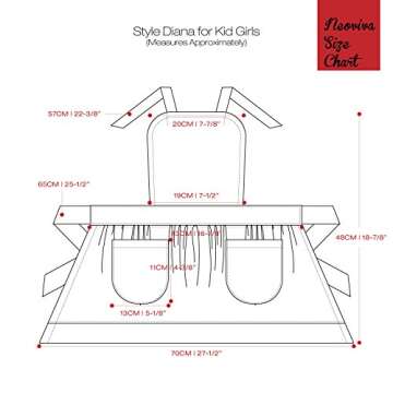 NEOVIVA Cooking Apron with Pockets for Toddler Girls, Stylish Kids Apron for Easy Bake Oven Accessories, Style Diana, Floral Nitong Roses