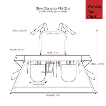 NEOVIVA Cooking Apron with Pockets for Toddler Girls, Stylish Kids Apron for Easy Bake Oven Accessories, Style Diana, Floral Nitong Roses