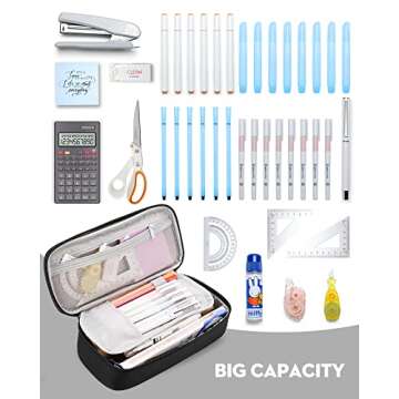 YOKUMA Large Capacity Zipper Pencil Case for Students