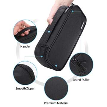 YOKUMA Large Capacity Zipper Pencil Case for Students