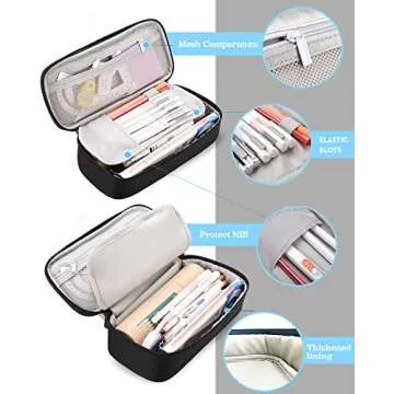 YOKUMA Large Capacity Zipper Pencil Case for Students