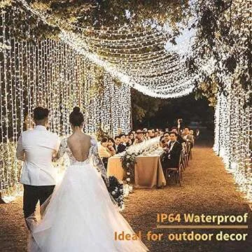 YEOLEH String Lights Curtain USB or Battery Powered,Bedroom Fairy Curtain Lights for Wedding Wall Bedroom Halloween Christmas Decorations with Timer (Warm White,7.9Ft x 5.9Ft)