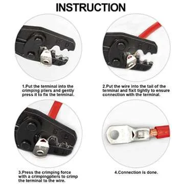 Glarks 65Pcs Assorted Heavy Duty Wire Lugs Battery Cable Tinned Copper Eyelets Tubular SC Ring Terminals Connectors with Spy Hole Assortment Kit
