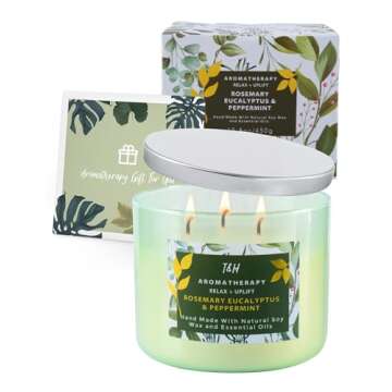 Rosemary Eucalyptus Peppermint Candle - 3 Wick Relaxation