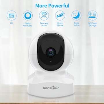 Home Security Camera, Baby Camera, 2K wansview WiFi Camera for Pet/Nanny, Motion Alerts, 2 Way Audio...