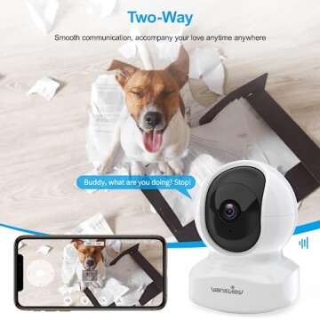 Home Security Camera, Baby Camera, 2K wansview WiFi Camera for Pet/Nanny, Motion Alerts, 2 Way Audio, Night Vision, Compatible with Alexa Echo Show, with TF Card Slot and Cloud