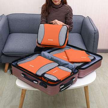 Gonex Packing Cubes for suitcase, 9 Set Lightweight Travel Luggage Packing Organizers with Laundry Bags Travel Essentials Travel Bags for Carry on Suitcases