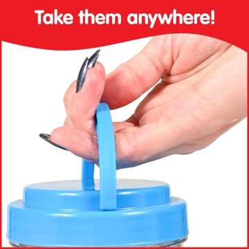 edxeducation-13228 Junior Rainbow Pebbles - Clear Colors - Mini Jar - Ages 18M+ - Sorting and Stacking Stones - Early Math Manipulative for Children - First Counting and Construction Toy