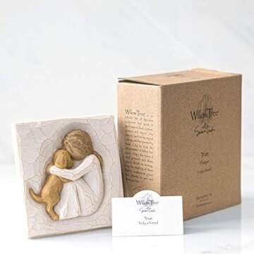 Willow Tree Truly a Friend Hand-Painted Plaque for Dog Lovers