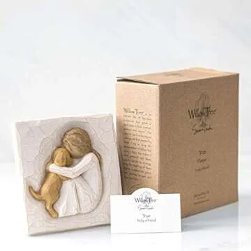 Willow Tree Truly a Friend Hand-Painted Plaque for Dog Lovers