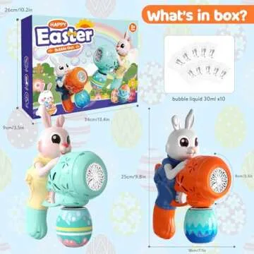 Fun Rabbit Bubble Guns for Kids - 2 Pack with Solutions