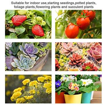 Three Head Led Grow Light Bulbs 15W 15 Bulbs Clip on Plant Grow lamp with Flexible 360 Degree Gooseneck and Three Separate Control Switches for Indoor Plants Hydroponics Greenhouse Organic Office Home