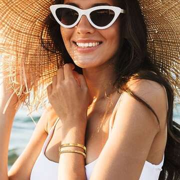 MPRAINBOW Gold Bracelets for Women, 2Pcs 18K Gold Plated Love Cubic Zirconia Bangle Crystal Friendsh...