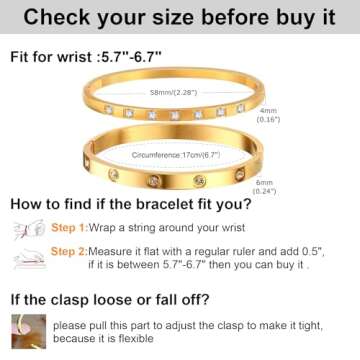 MPRAINBOW Gold Bracelets for Women, 2Pcs 18K Gold Plated Love Cubic Zirconia Bangle Crystal Friendship Bracelet Jewelry,Wedding Party Christmas Birthday Gifts for Her Girlfriend Sister Daughter