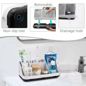 GFWARE Marble Bathroom Organizer for Electric Toothbrush & More