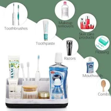 GFWARE Marble Bathroom Organizer for Electric Toothbrush & More