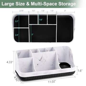 GFWARE Marble Bathroom Organizer for Electric Toothbrush & More