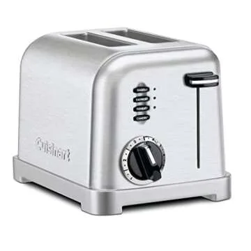 CUISINART Coffee Grinder, Electric Burr One-Touch Automatic Grinder with18-Position Grind Selector, Stainless Steel, DBM-8P1 & CPT-160 Metal Classic 2-Slice Toaster, Brushed Stainless