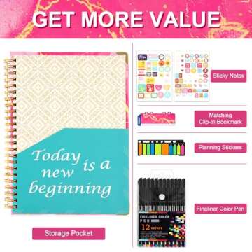 GNILLKO 2025 Planner: Your Essential Organizer with Colorful Accessories