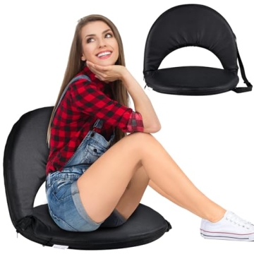 Stadium Seats for Bleachers, Portable Bleacher Cushion with 10 Reclining Positions, Ultra-Light Floo...