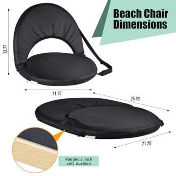 Portable Stadium Seat Cushion with Reclining Positions