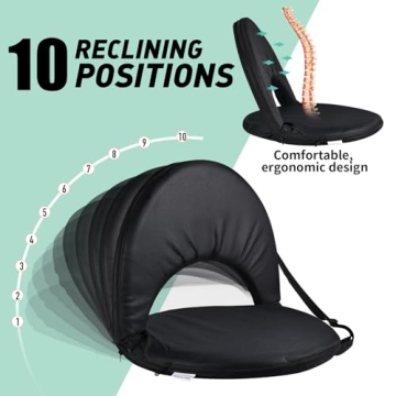 Portable Stadium Seat Cushion with Reclining Positions