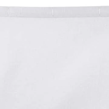 Amazon Basics Linen Style Bathroom Shower Curtain, 72" x 72", Bright White, 11.42" L x 9.45" W
