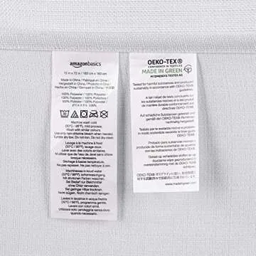 Amazon Basics Linen Style Bathroom Shower Curtain, 72" x 72", Bright White, 11.42" L x 9.45" W