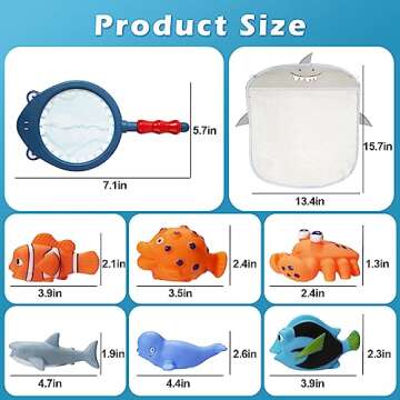 No Hole Mold Free Bath Toys for Toddlers 1-3, Water Toys for 6-12 Months Infants with Storage Bag, Baby Shark Toys for Pool, Bathtub, Beach, Shower, Tub, Kids Boys Girls Gifts
