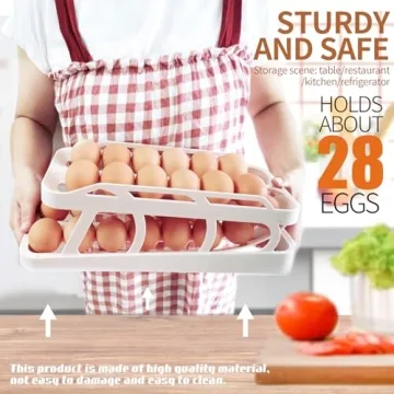 TUSGENK Automatic Rolling Egg Organizer for Fridge
