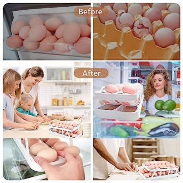 TUSGENK Automatic Rolling Egg Organizer for Fridge