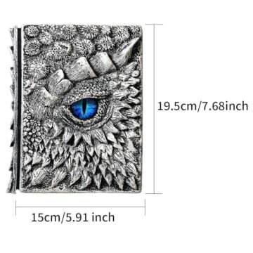 3D Dragon Eye Embossed Journal,Resin Engraving Notebook,Dnd notebook for Dragon Lovers ,100 Sheets B...
