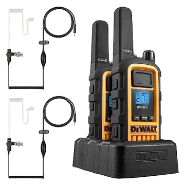 DEWALT DXFRS800 2 Watt Heavy Duty Walkie Talkies - Waterproof, Shock Resistant, Long Range & Recharg...