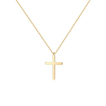 MEVECCO Dainty Gold Cross Necklace for Women,14K Gold Plated Cute Tiny Faith/Crucifix Religious Deli...