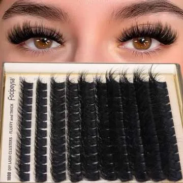 Eyelash Extension Kit Thick Lash Clusters Kit 10-18mm Fluffy Clusters Lashes 180D Individual Eyelashes Kit with Lash Bond, Lash Remover, Lash Applicator DIY Lash Extension by Focipeysa (180D-D Curl)