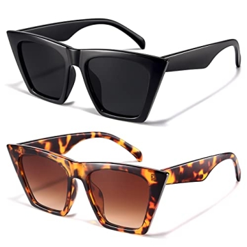 Racico Cat Eye Sunglasses Women 2 Pack Stylish UV Protection